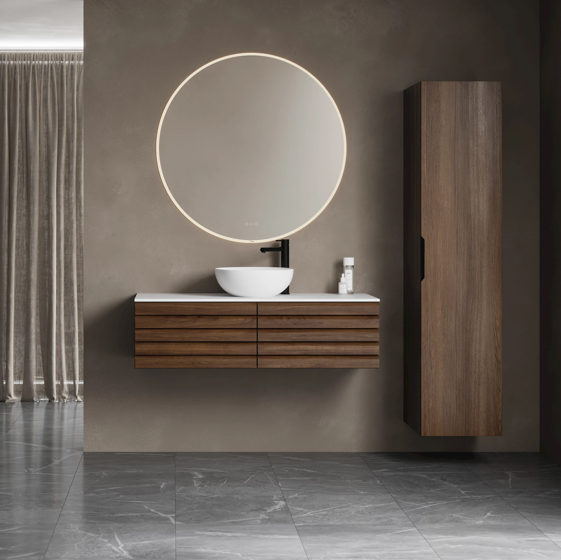 ART224H - Selma 120 m/høyskap Mørk eik - 